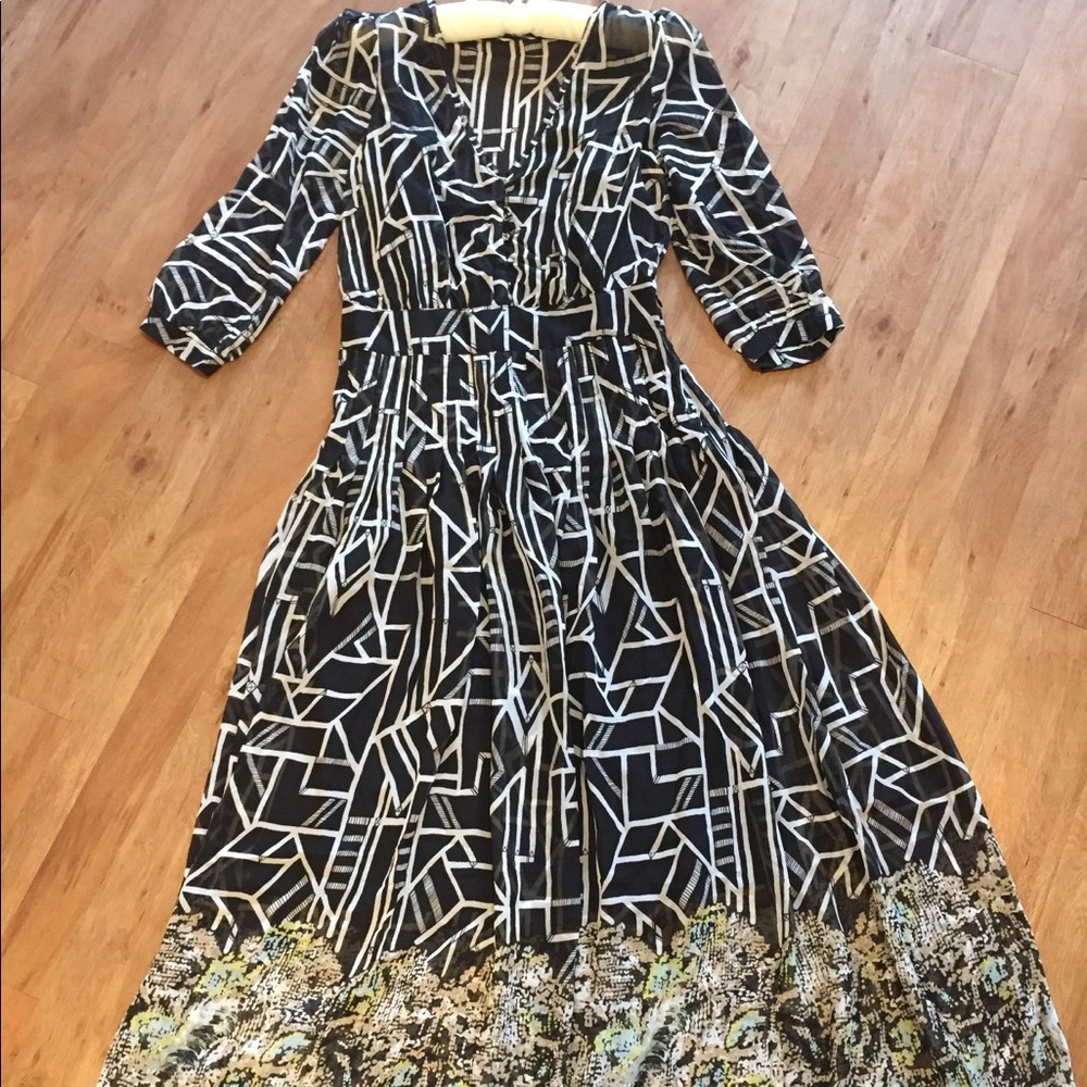 Anthropologie Black white maxi dress - Picture 2 of 7